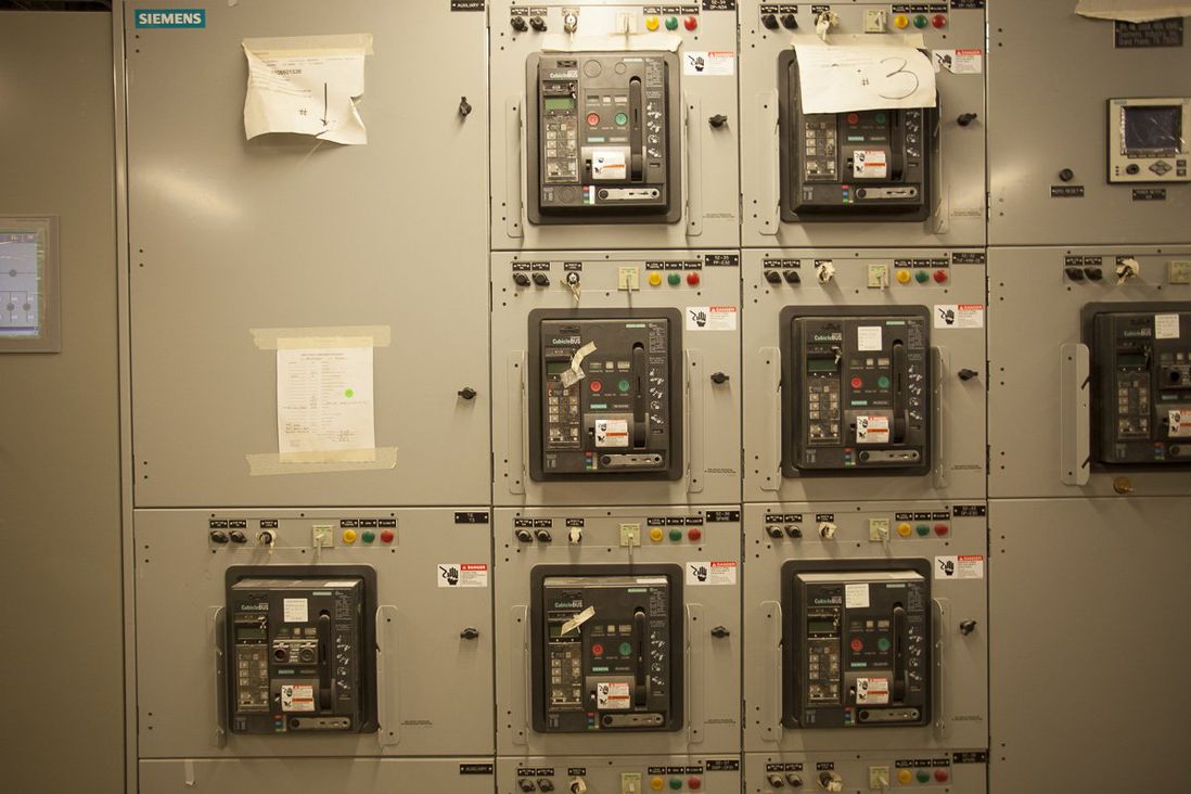 One of many electrical switches in one of many electrical rooms that will one day power the ESA project.<br>